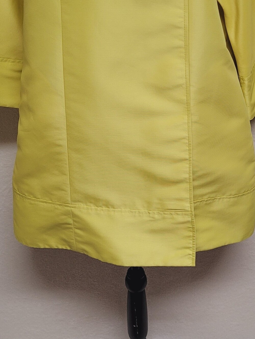 Nine West Yellow Mod Pleated Collar Three-quarter Bell Sleeve Oversized Raincoat - Picture 4 of 12